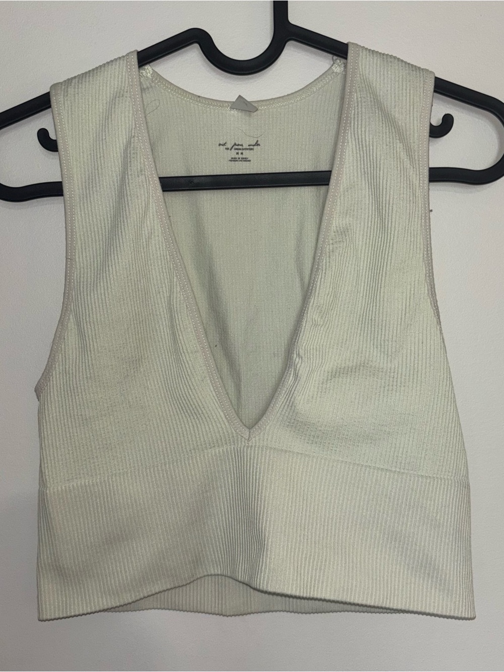 UO a new day Light Green Ribbed Crop Tank